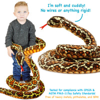 VIAHART Bernard The Brown Python 9.5 Foot Long Stuffed Animal Plush