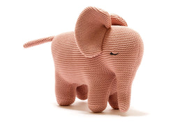 Best Years Knitted Organic Large Pink Elephant Soft Toy