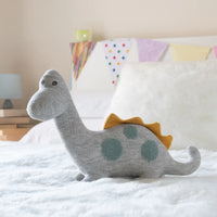 Best Years Large Organic Cotton Dinosaur Plush Toy, Diplodocus Grey