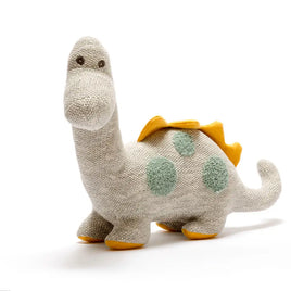 Best Years Large Organic Cotton Dinosaur Plush Toy, Diplodocus Grey