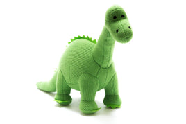 Best Years Knitted Green Diplodocus Dinosaur Plush Toy