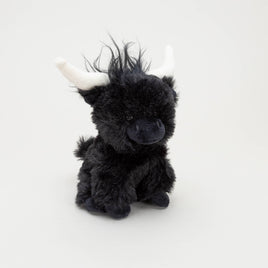 Jomanda Black Mini Longhorn Highland Black Cow - 11cm