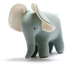 Best Years Knitted Organic Large Elephant Soft Toy (Teal)