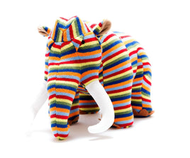 Best Years Knitted Woolly Mammoth Soft Toy (Rainbow Stripes)