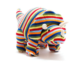 Best Years Knitted Triceratops Soft Toy (Stripes)