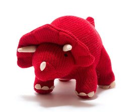 Best Years Knitted Triceratops Soft Toy (Red)