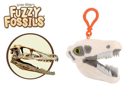 Fuzzy Fossils Velociraptor Skull Key Chain - Planet Microbe